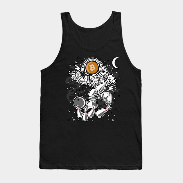 Astronaut Bowling Bitcoin BTC Coin To The Moon Crypto Token Cryptocurrency Blockchain Wallet Birthday Gift For Men Women Kids Tank Top by Thingking About